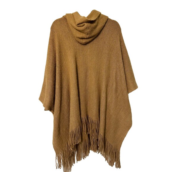 Vince Camuto Womens One Size Cap Sleeve Frayed Sweater Shaw With Pockets Brown - Picture 8 of 11